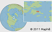 Savanna Style Location Map of the area around 64° 40' 8" N, 83° 13' 29" W