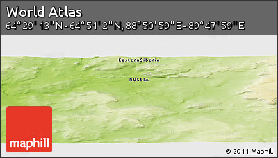 Physical Panoramic Map of the Area around 64° 40' 8" N, 89° 19' 29" E