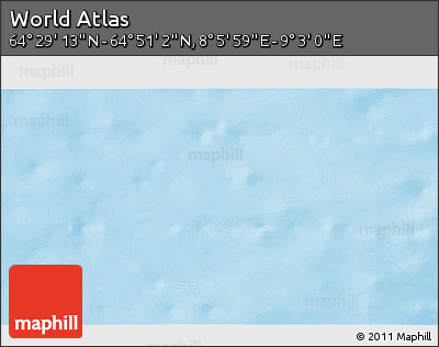 Physical 3D Map of the Area around 64° 40' 8" N, 8° 34' 29" E