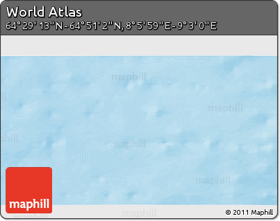 Physical 3D Map of the Area around 64° 40' 8" N, 8° 34' 29" E