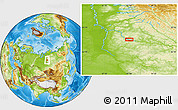 Physical Location Map of the area around 64° 40' 8" N, 91° 1' 30" E