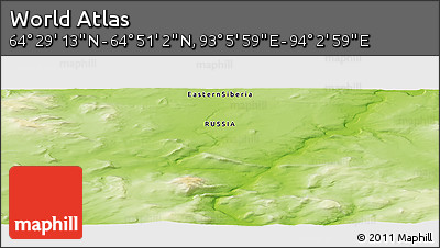 Physical Panoramic Map of the Area around 64° 40' 8" N, 93° 34' 29" E
