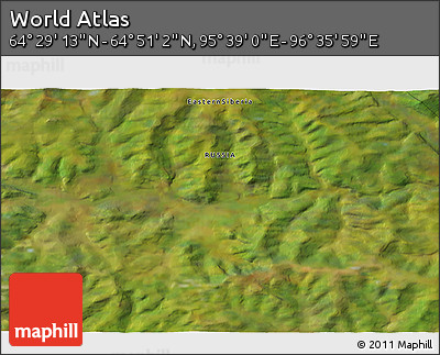 Satellite 3D Map of the Area around 64° 40' 8" N, 96° 7' 30" E