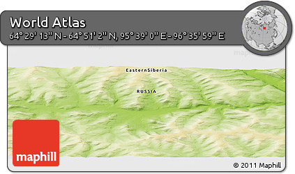 Physical Panoramic Map of the Area around 64° 40' 8" N, 96° 7' 30" E