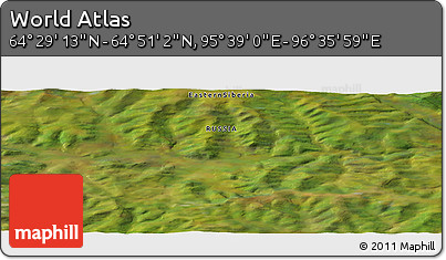 Satellite Panoramic Map of the Area around 64° 40' 8" N, 96° 7' 30" E
