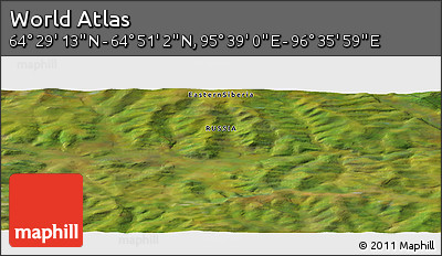 Satellite Panoramic Map of the Area around 64° 40' 8" N, 96° 7' 30" E