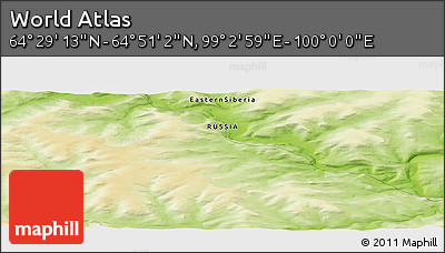 Physical Panoramic Map of the Area around 64° 40' 8" N, 99° 31' 30" E