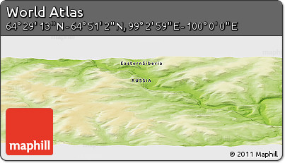 Physical Panoramic Map of the Area around 64° 40' 8" N, 99° 31' 30" E