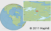 Savanna Style Location Map of the area around 64° 59' 36" N, 117° 13' 29" W
