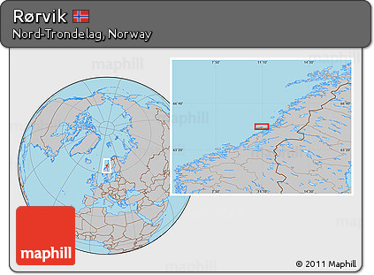 Gray Location Map of Rørvik
