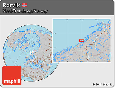 Gray Location Map of Rørvik