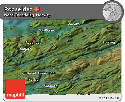 Satellite 3D Map of Rødseidet