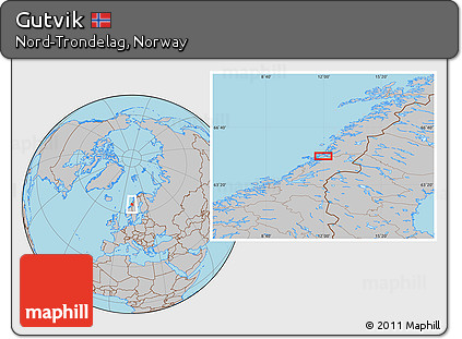Gray Location Map of Gutvik