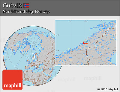 Gray Location Map of Gutvik