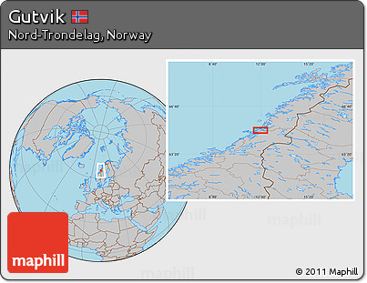 Gray Location Map of Gutvik