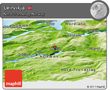 Physical Panoramic Map of Leirvikja