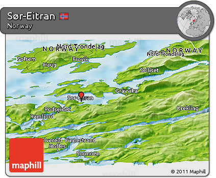 Physical Panoramic Map of Sør-Eitran
