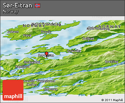 Physical Panoramic Map of Sør-Eitran