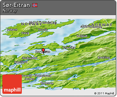 Physical Panoramic Map of Sør-Eitran