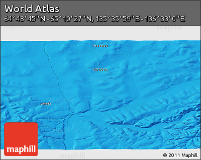 Political 3D Map of the Area around 64° 59' 36" N, 136° 4' 29" E