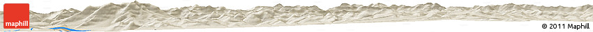 Shaded Relief Horizon Map of the Area around 64° 59' 36" N, 143° 43' 29" E