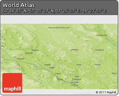 Physical 3D Map of the Area around 64° 59' 36" N, 17° 55' 29" E