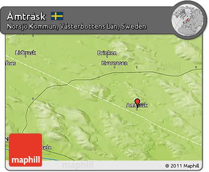 Physical 3D Map of Åmträsk
