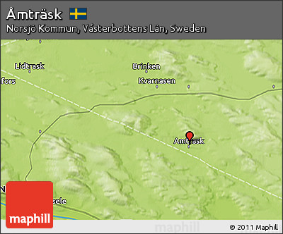 Physical 3D Map of Åmträsk