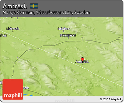 Physical 3D Map of Åmträsk