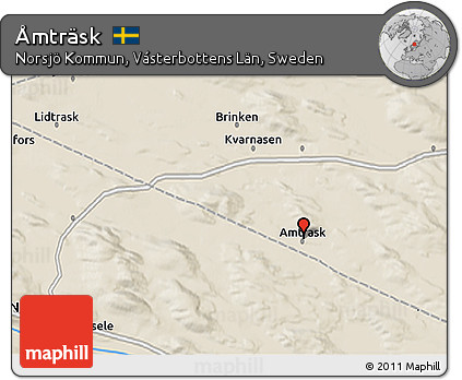 Shaded Relief 3D Map of Åmträsk