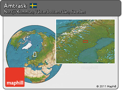 Satellite Location Map of Åmträsk