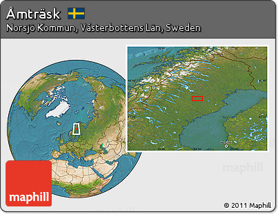 Satellite Location Map of Åmträsk