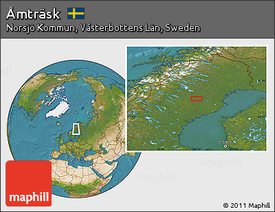 Satellite Location Map of Åmträsk