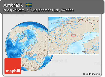 Shaded Relief Location Map of Åmträsk