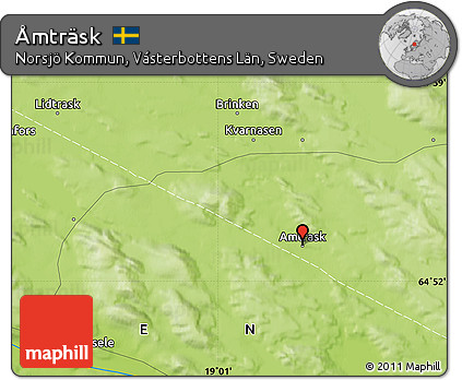 Physical Map of Åmträsk