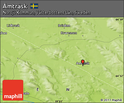 Physical Map of Åmträsk