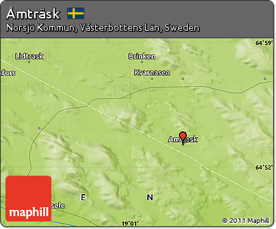 Physical Map of Åmträsk