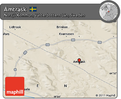 Shaded Relief Map of Åmträsk