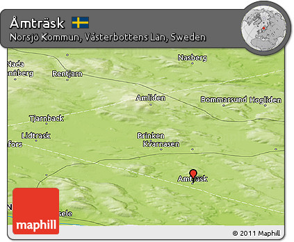 Physical Panoramic Map of Åmträsk