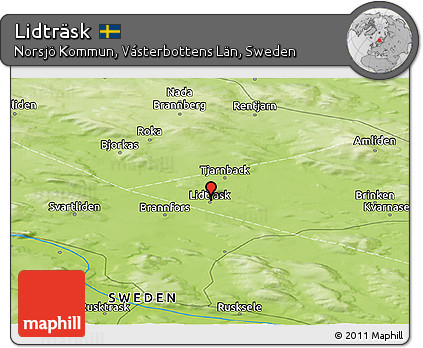 Physical Panoramic Map of Lidträsk