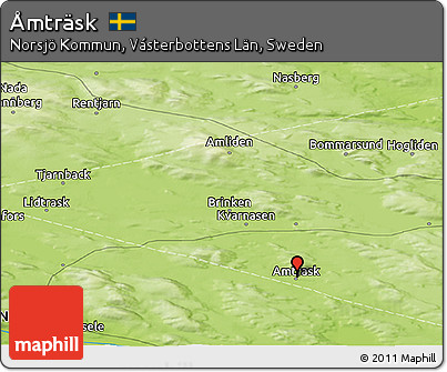 Physical Panoramic Map of Åmträsk
