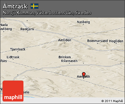 Shaded Relief Panoramic Map of Åmträsk