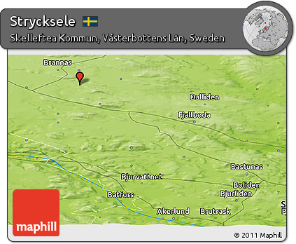 Physical Panoramic Map of Strycksele