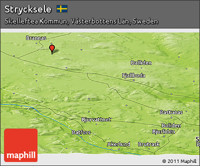 Physical Panoramic Map of Strycksele