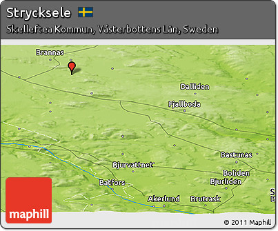 Physical Panoramic Map of Strycksele