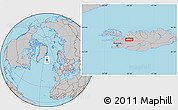Gray Location Map of the area around 64° 59' 36" N, 20° 19' 30" W