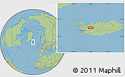 Savanna Style Location Map of the area around 64° 59' 36" N, 20° 19' 30" W