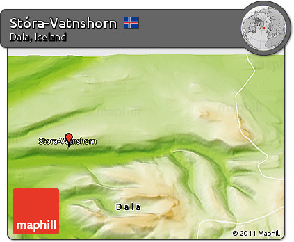 Physical 3D Map of Stóra-Vatnshorn