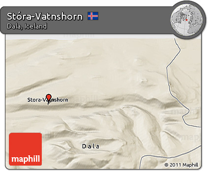 Shaded Relief 3D Map of Stóra-Vatnshorn
