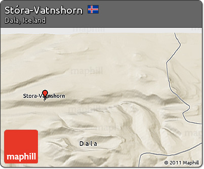 Shaded Relief 3D Map of Stóra-Vatnshorn